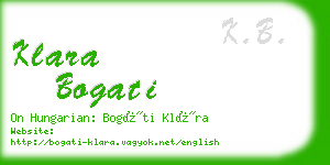 klara bogati business card